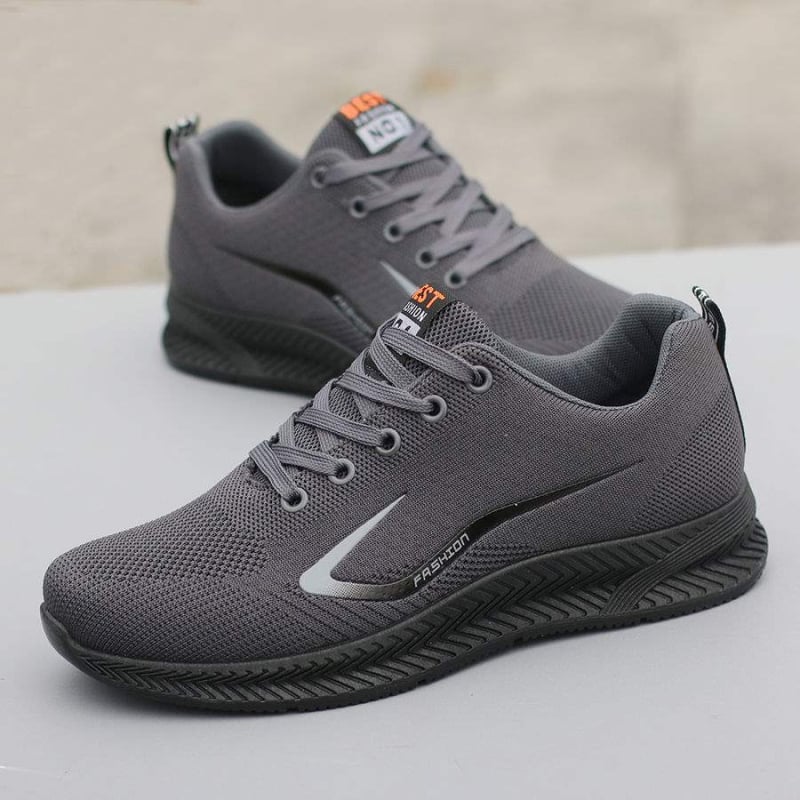 Pantofi sport bărbați din plasă respirabilă — antiderapare, rezistenți la uzură, închidere cu șireturi, toc mic 1–3 cm