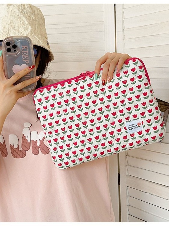 Rankinė dokumentų krepšys su gėlių raštu, kompozicinė medžiaga, nailonas pamušalas, atspari dilimui, gatvės stiliaus dizainas, tinkama nešiojamiesiems kompiuteriams ir planšetėms, su apkrovos mažinimo dizainu