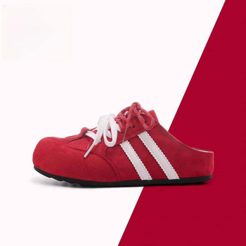 Γυναικείες καμβά καθημερινές sneakers με διαπνοή φαρδιά σόλα, Slip-On, ριγέ μοτίβο, επάνω μέρος από συνδυασμό υλικών, PVC πάτος