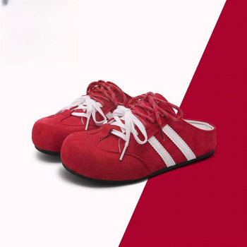 Γυναικείες καμβά καθημερινές sneakers με διαπνοή φαρδιά σόλα, Slip-On, ριγέ μοτίβο, επάνω μέρος από συνδυασμό υλικών, PVC πάτος