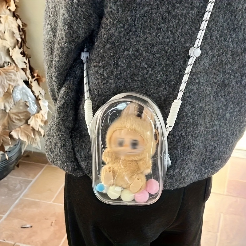 PVC crossbody táska, városi minimalist stílus, függőleges négyzet alakú, cipzáras zárás