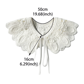 Γυναικείος ψεύτικος γιακάς, crochet με μοτίβο λουλουδιών, Υλικό: πολυεστέρας‑μετάξι, Επένδυση: πολυεστερική ίνα, Στυλ: γλυκό και καθημερινό, Χειμώνας 2024, Γκουανγκζού, Μάρκα Happy