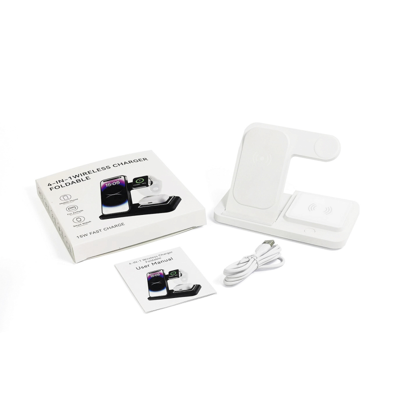 Încărcător wireless 3-în-1 cu stand de birou pentru iPhone, 15W maxim, QC4.0, 5V3A