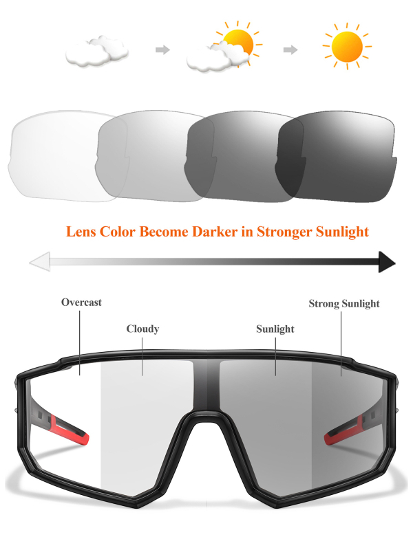 Ochelari de ciclism, unisex, cadru complet KD, ramă PC