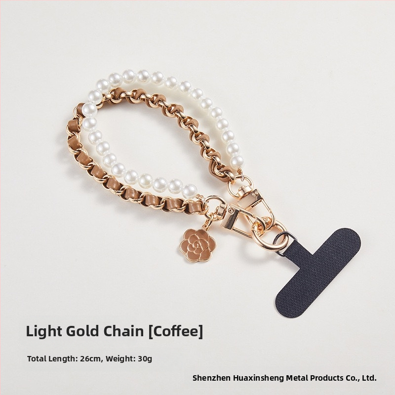 Телефонна висулка Xiaoxiang Style | Камелия и перла | Акрил | Творческа | Декоративна