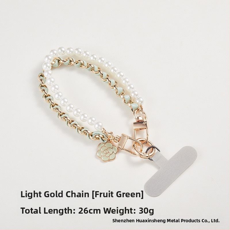 Телефонна висулка Xiaoxiang Style | Камелия и перла | Акрил | Творческа | Декоративна