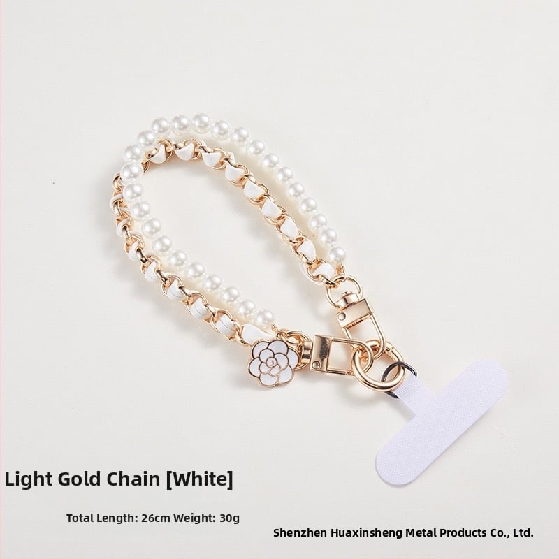 Телефонна висулка Xiaoxiang Style | Камелия и перла | Акрил | Творческа | Декоративна