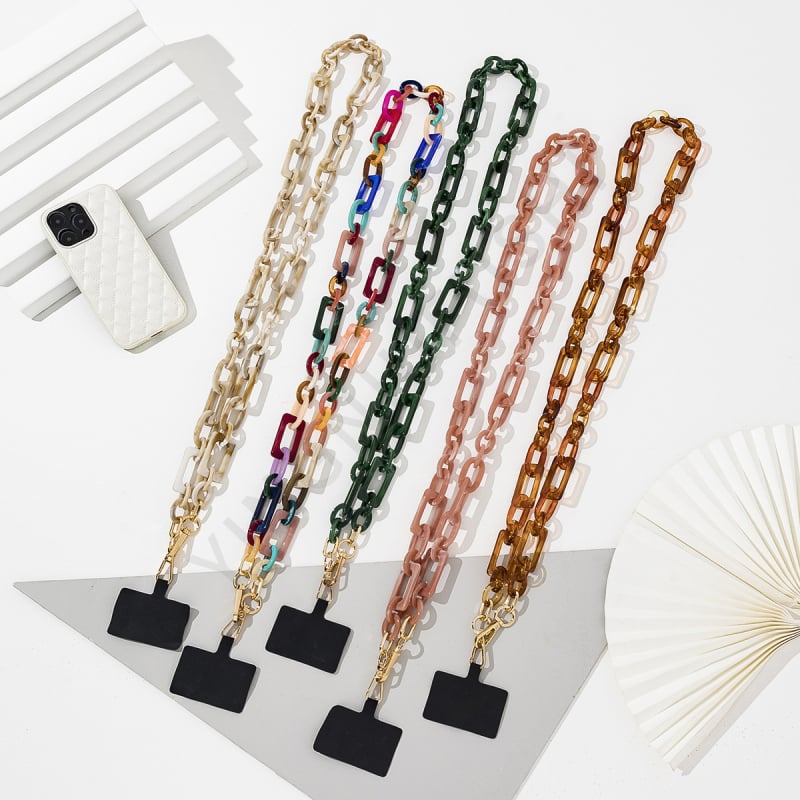 Телефонен ланярд, ръчно изработен от акрил, нейлонова връв, пластмасова катарама, тегло 110 g