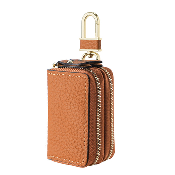 Θήκη κλειδιών αυτοκινήτου – δέρμα βοδινού, με διπλό φερμουάρ, λαδωμένη άκρη, γενικός σκοπός, στυλ Ιαπωνίας-Κορέας