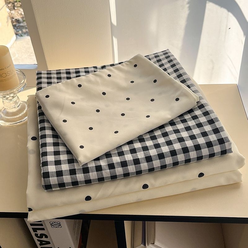 Lenjerie de pat din Tencel spălat, set de patru piese, stil Flat Sheet, stil de nuntă chinezesc, imprimare prin transfer termic