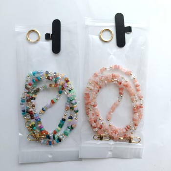 Ръчно изработена гривна с перли и шнур за телефон, унисекс, стоманено въже, метално закопчаване