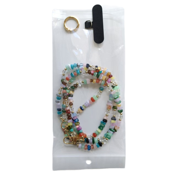 Ръчно изработена гривна с перли и шнур за телефон, унисекс, стоманено въже, метално закопчаване