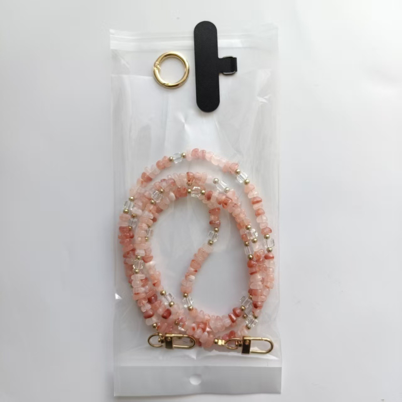 Ръчно изработена гривна с перли и шнур за телефон, унисекс, стоманено въже, метално закопчаване