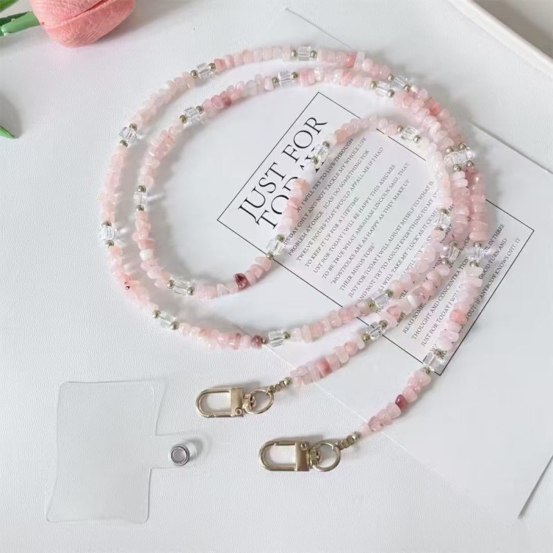 Ръчно изработена гривна с перли и шнур за телефон, унисекс, стоманено въже, метално закопчаване