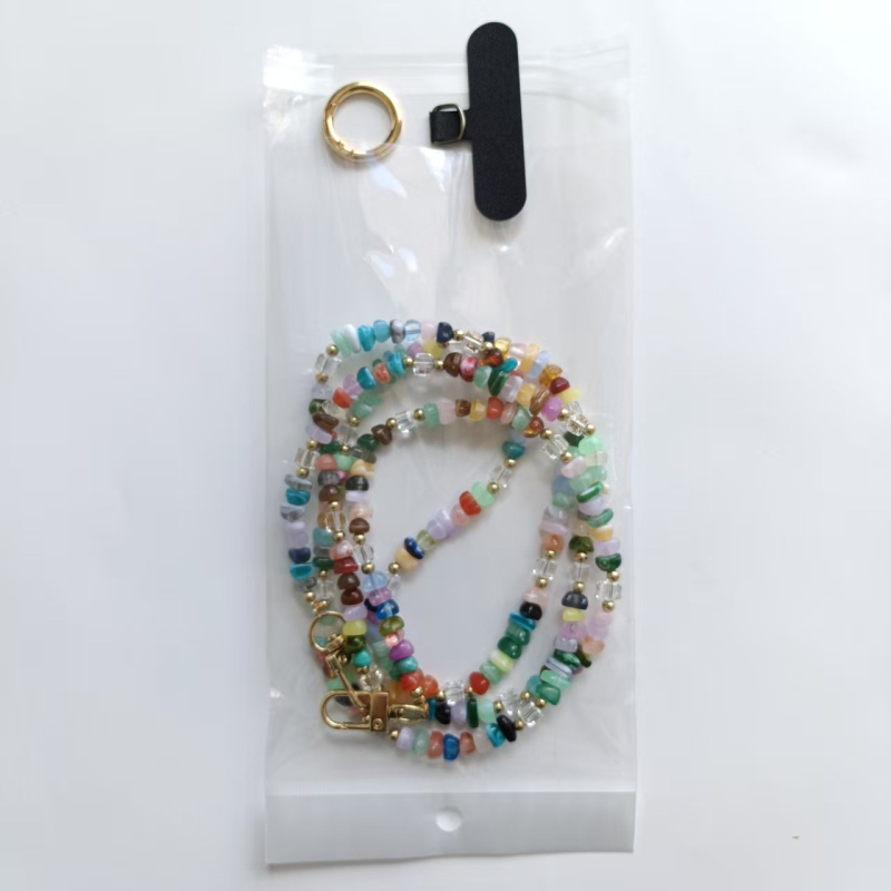 Ръчно изработена гривна с перли и шнур за телефон, унисекс, стоманено въже, метално закопчаване