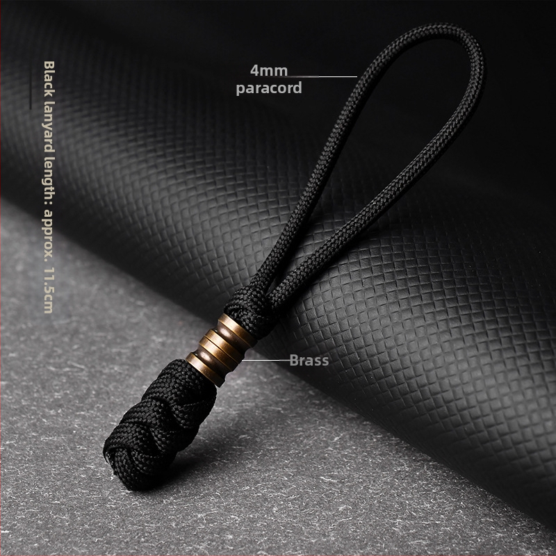 Унисекс ръчно изработена латунна висулка на въже за ключове, ножове и чанти — материал: въже за чадър, латун