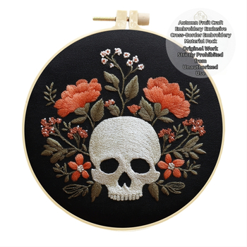 Σετ κεντήματος για κρεμαστό Halloween και Πάσχα — για αρχάριους, μοντέρνο μινιμαλιστικό στυλ, ύφασμα βαμβάκι-λινό