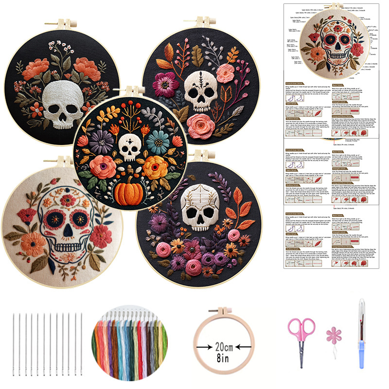 Set de broderie pentru pandantiv Halloween și Paște — pentru începători, stil modern minimalist, țesătură din bumbac-lână