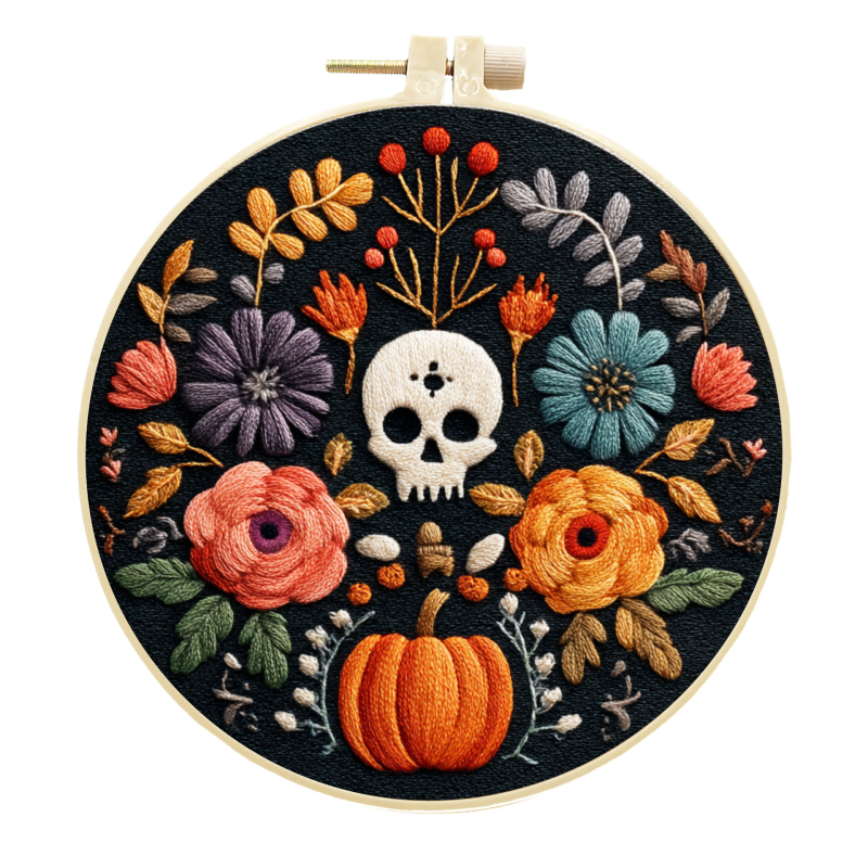 Set de broderie pentru pandantiv Halloween și Paște — pentru începători, stil modern minimalist, țesătură din bumbac-lână