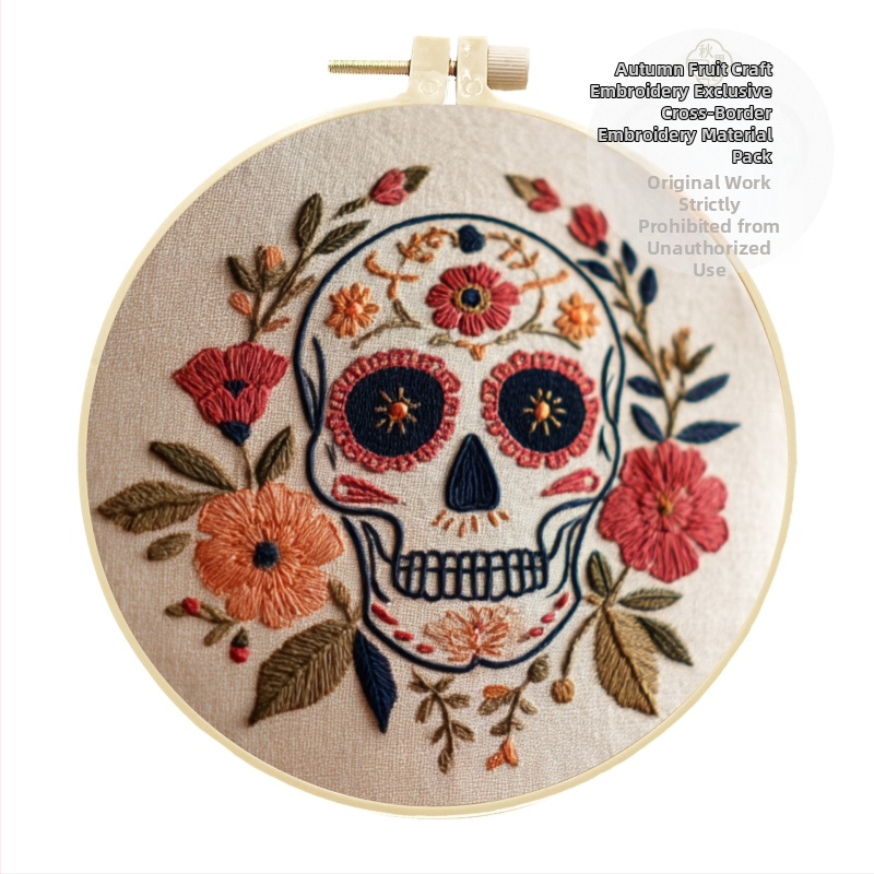 Set de broderie pentru pandantiv Halloween și Paște — pentru începători, stil modern minimalist, țesătură din bumbac-lână