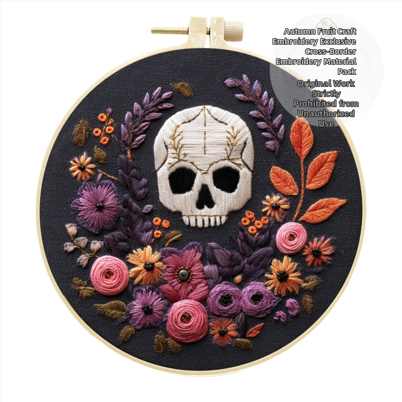 Set de broderie pentru pandantiv Halloween și Paște — pentru începători, stil modern minimalist, țesătură din bumbac-lână