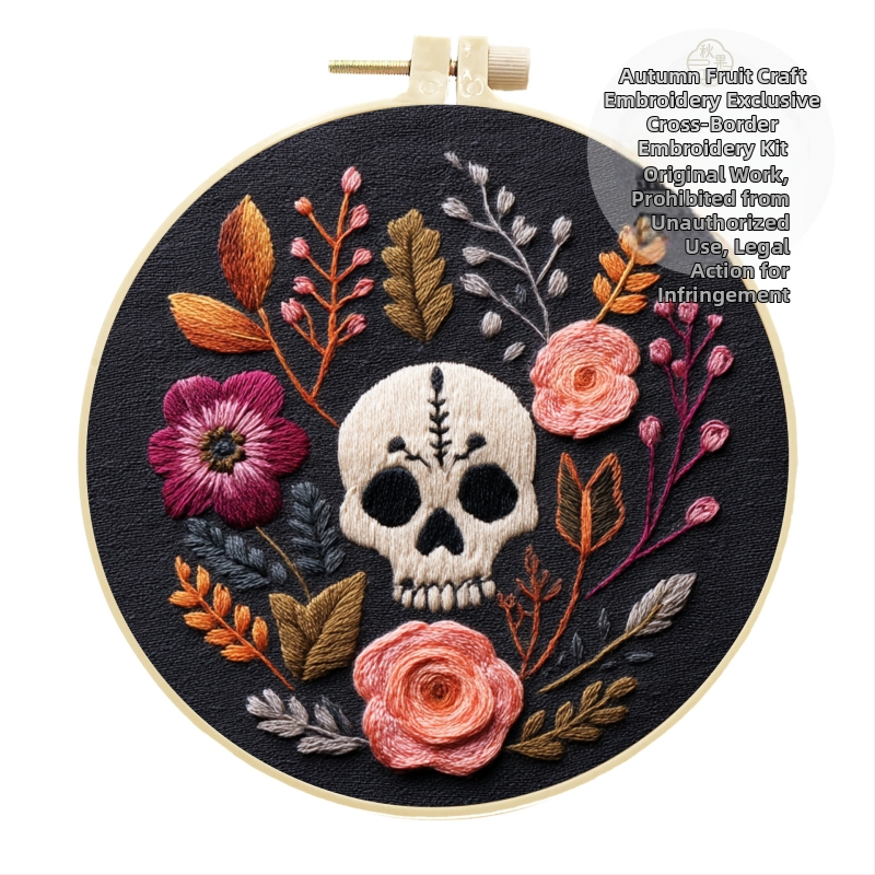 Set de broderie pentru pandantiv Halloween și Paște — pentru începători, stil modern minimalist, țesătură din bumbac-lână