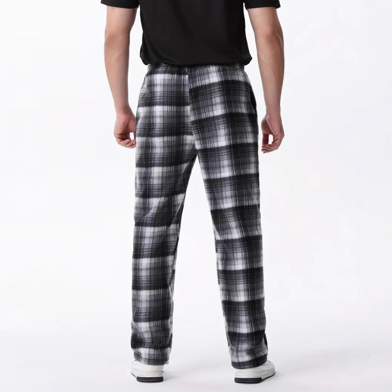 Pantaloni sport casual, stil euro-american, imprimeu digital în carouri, țesătură poliester 100% elastan, talie medie