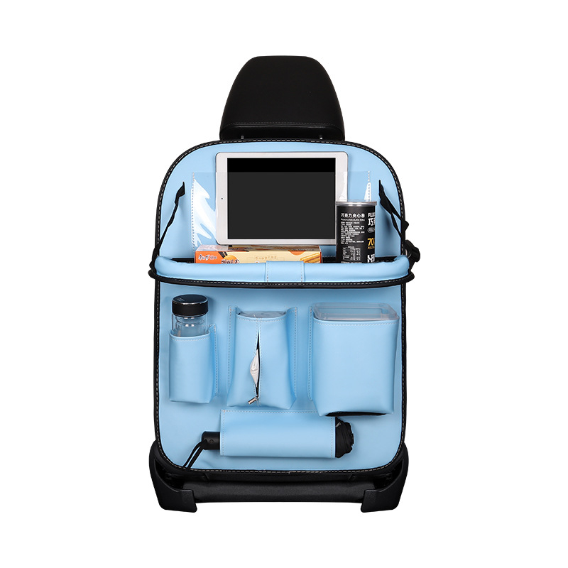Organizator din piele pentru spatele scaunului, sac de depozitare de tip atârnat, impermeabil, compatibil universal, capacitate personalizabilă