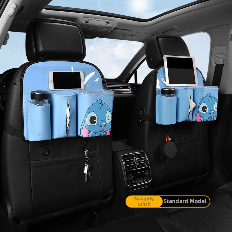 Organizator din piele pentru spatele scaunului, sac de depozitare de tip atârnat, impermeabil, compatibil universal, capacitate personalizabilă