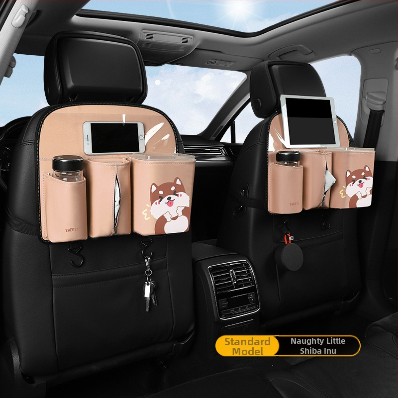 Organizator din piele pentru spatele scaunului, sac de depozitare de tip atârnat, impermeabil, compatibil universal, capacitate personalizabilă