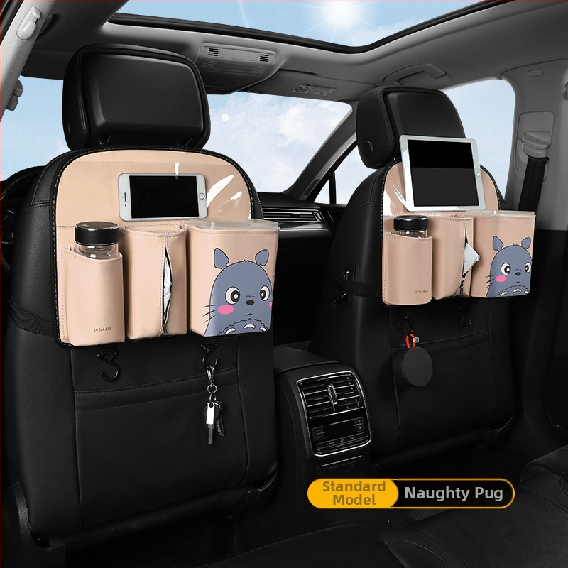 Organizator din piele pentru spatele scaunului, sac de depozitare de tip atârnat, impermeabil, compatibil universal, capacitate personalizabilă