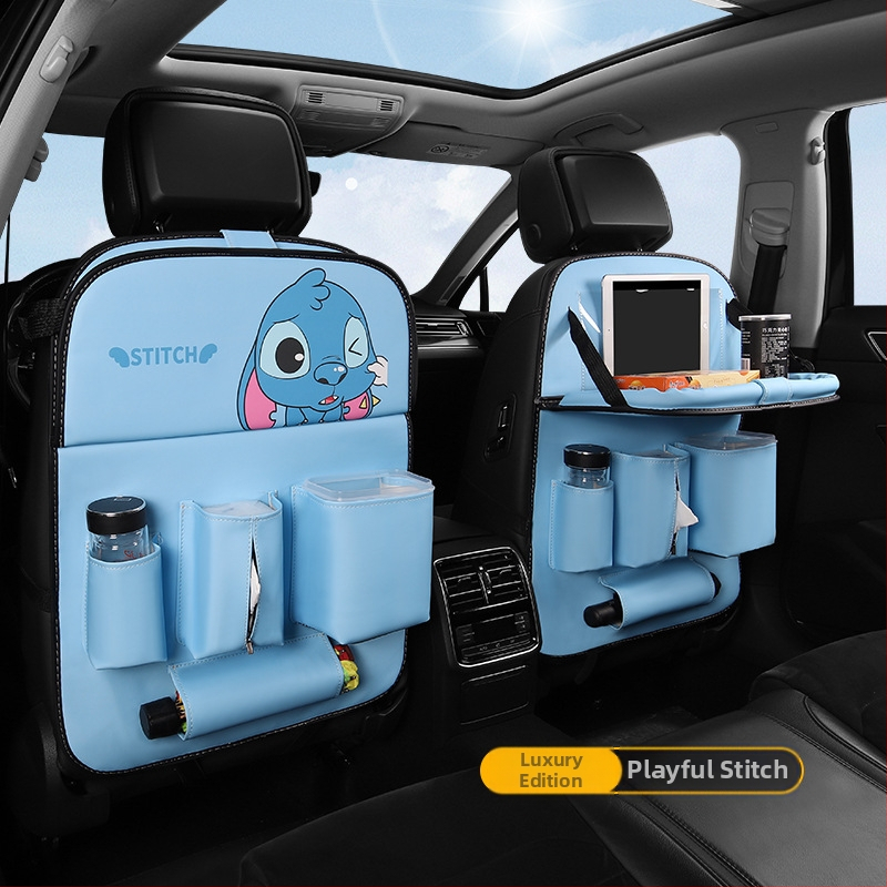 Organizator din piele pentru spatele scaunului, sac de depozitare de tip atârnat, impermeabil, compatibil universal, capacitate personalizabilă