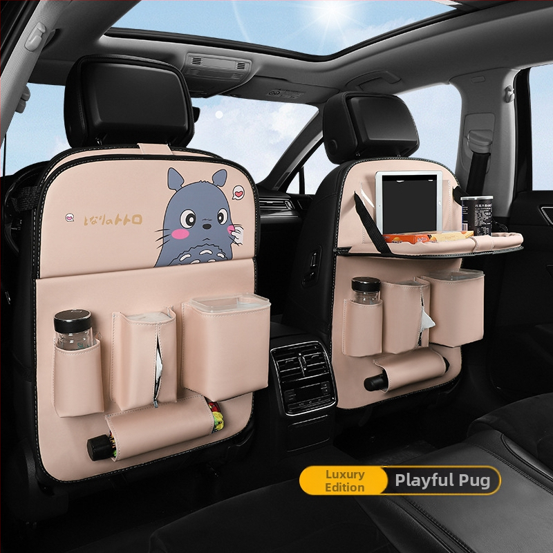 Organizator din piele pentru spatele scaunului, sac de depozitare de tip atârnat, impermeabil, compatibil universal, capacitate personalizabilă