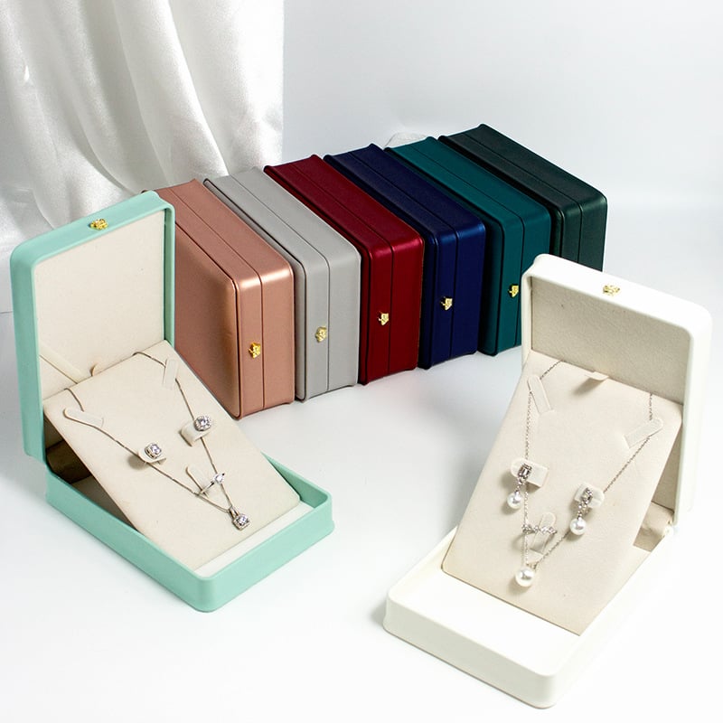 Κουτί συσκευασίας κοσμημάτων από PU δέρμα για σετ δαχτυλιδιού, κολιέ και σκουλαρίκια