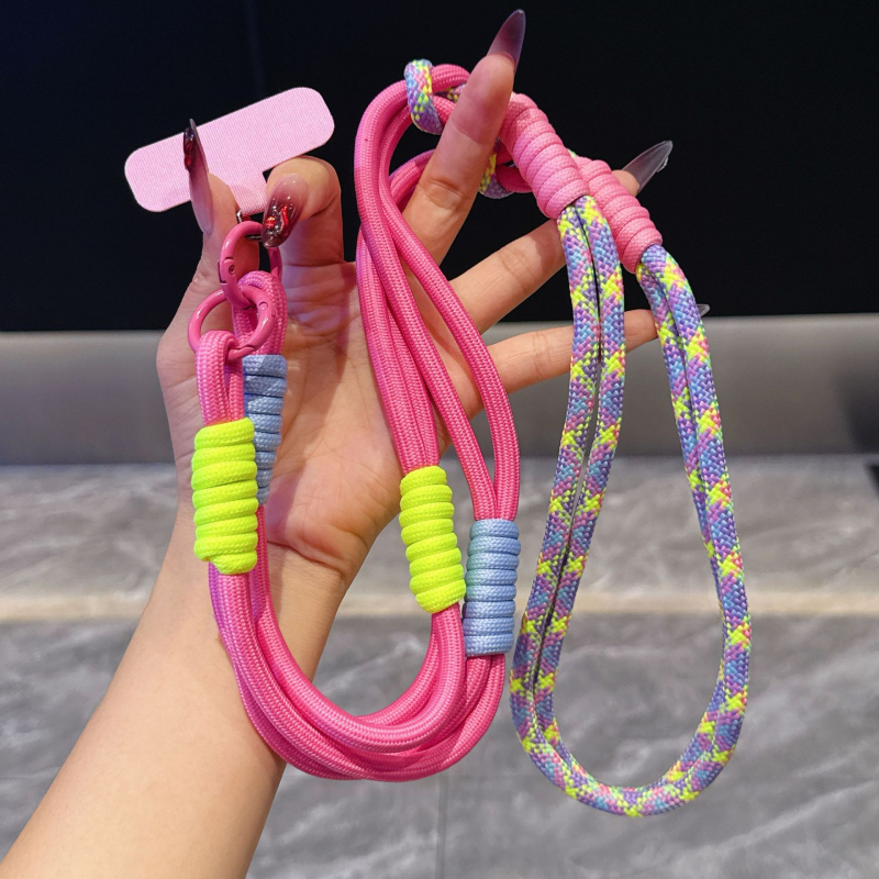 Корейски стил ланярд за мобилен телефон, найлонова плетка, PP въже и пластмасова катарама, дамски стил
