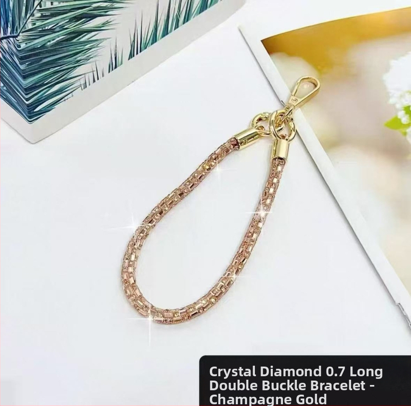 Телефонна каишка за китка със квадратен кристал, ръчно изработена унисекс каишка за телефон — найлон, високеластичен памук, метална закопчалка