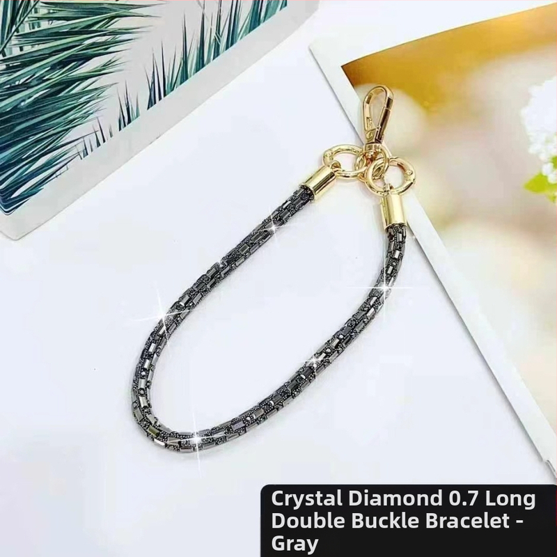 Телефонна каишка за китка със квадратен кристал, ръчно изработена унисекс каишка за телефон — найлон, високеластичен памук, метална закопчалка