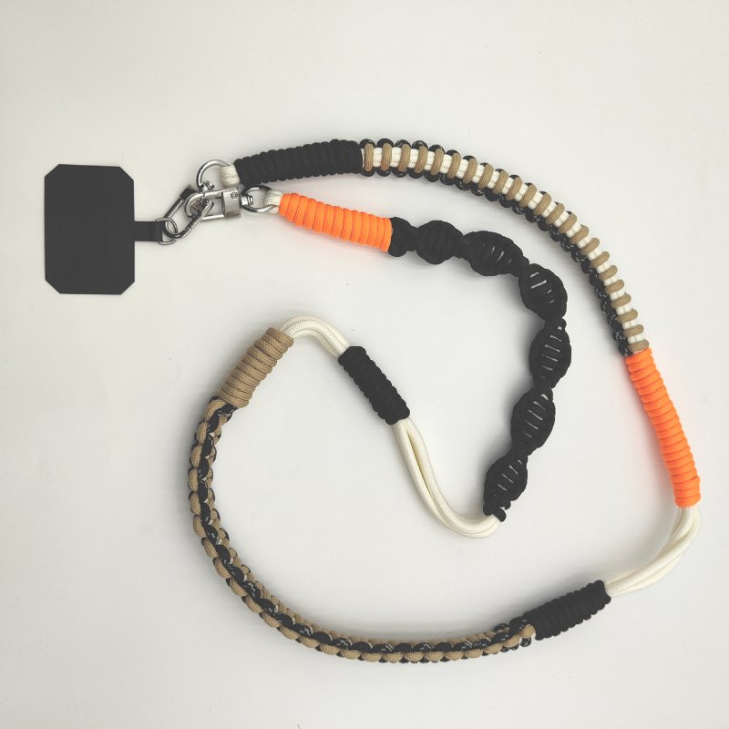 Шнур за телефон, ръчно плетен, унисекс, полиестерен шнур с метална катарама, печат на лого