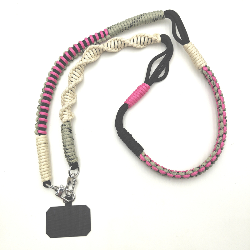 Шнур за телефон, ръчно плетен, унисекс, полиестерен шнур с метална катарама, печат на лого