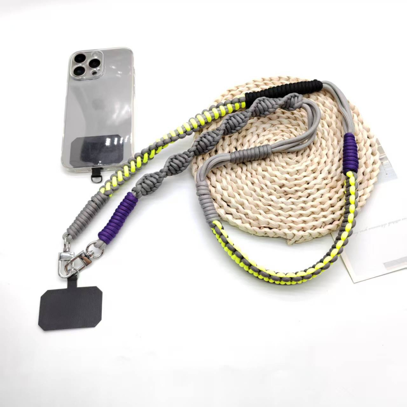 Шнур за телефон, ръчно плетен, унисекс, полиестерен шнур с метална катарама, печат на лого