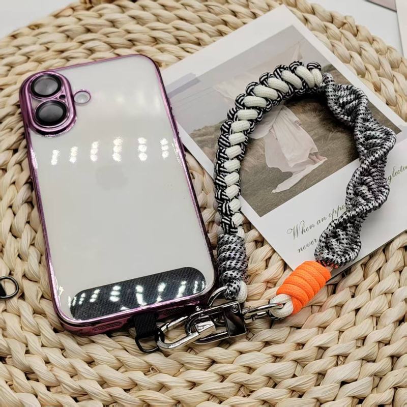 Телефонна каишка, ръчно изработена, унисекс, полиестерен шнур, пластмасова катарама