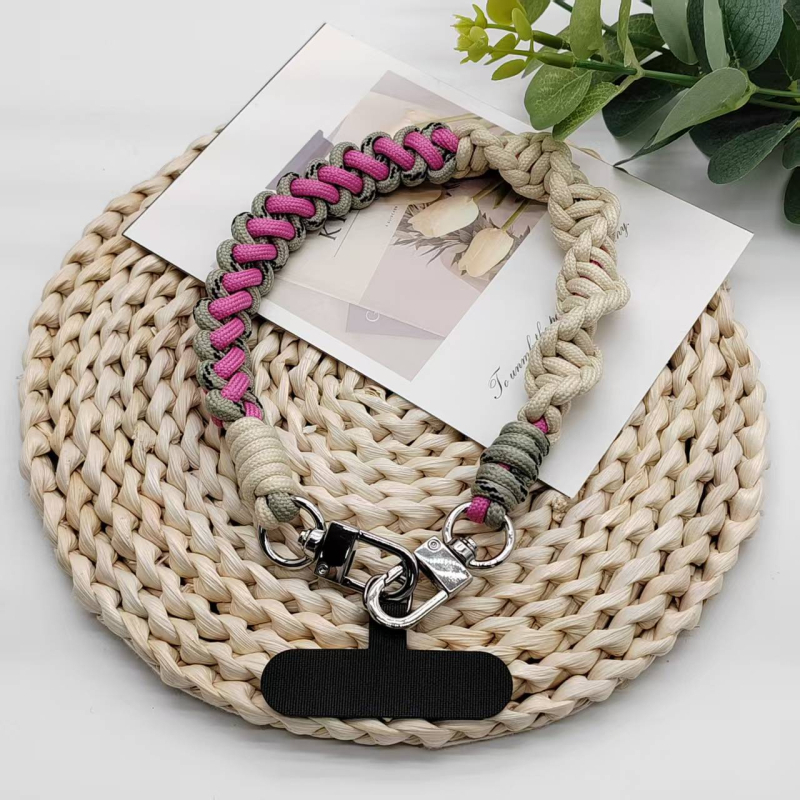 Телефонна каишка, ръчно изработена, унисекс, полиестерен шнур, пластмасова катарама