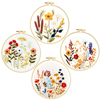 Σετ κεντήματος με σταυροβελονιά: φυτά και λουλούδια, βαμβακερό ύφασμα, στυλ Νέο κινεζικό