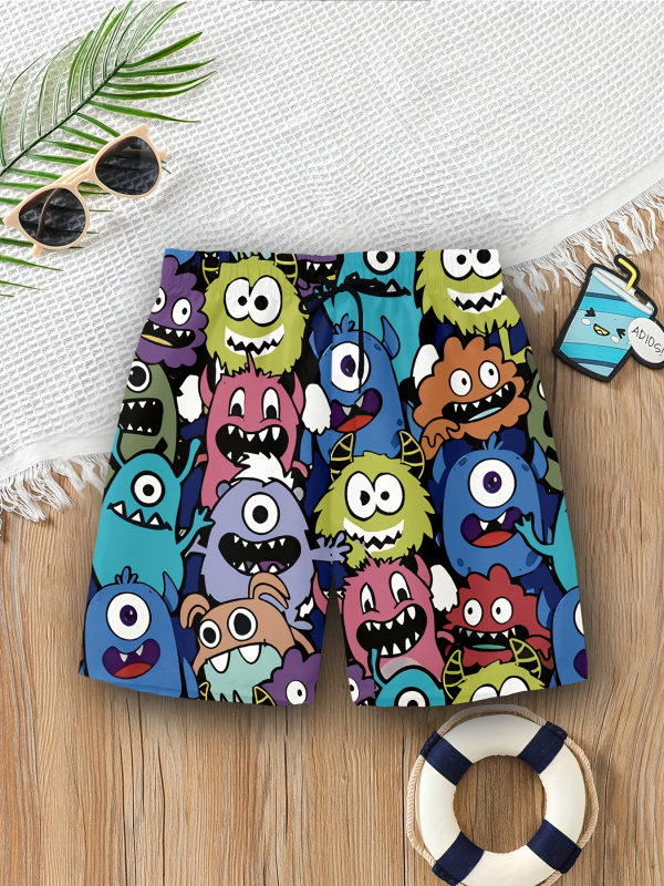 Gyerekeknek szóló rövidnadrág, casual stílus, poliészter anyag (90%), középmagas derék, húzózsinór