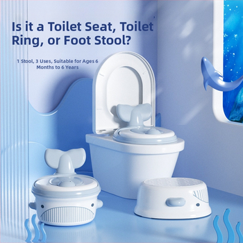 3-in-1 lapse tualett majapidamises koos treeningu istmega ja jalgade aluspinnaga, plastikust konstruktsioon, bränd Cute baby mobilization