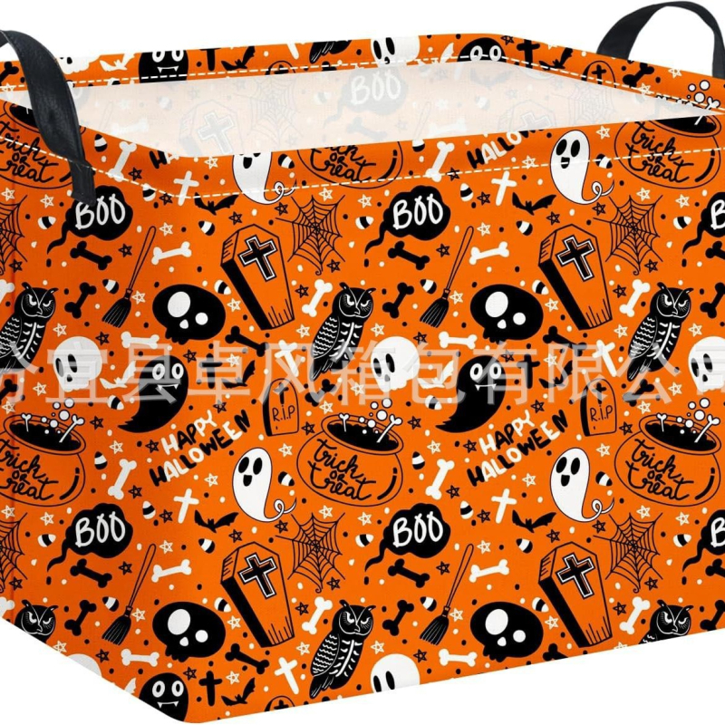 Halloween koš za pohranu bundeva - pravokutni koš za igru, pamuk, model 1532, američki stil