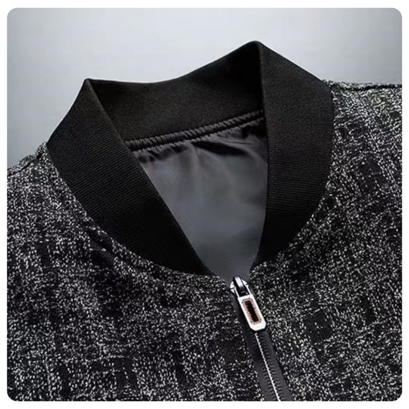 Μπουφάν πολυεστερ-βαμβάκι με γιακά-στάση, φερμουάρ, στυλ baseball/flight, για ενήλικες, καλοκαίρι 2023