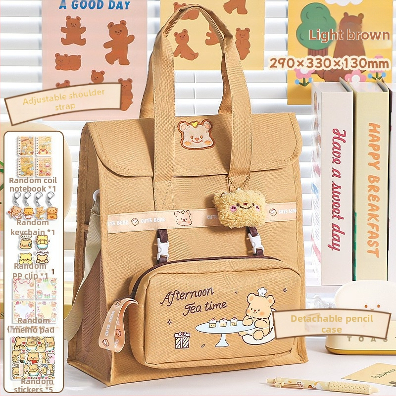 Платнена чанта за домашни задачи и книги, с карикатурна форма, цип