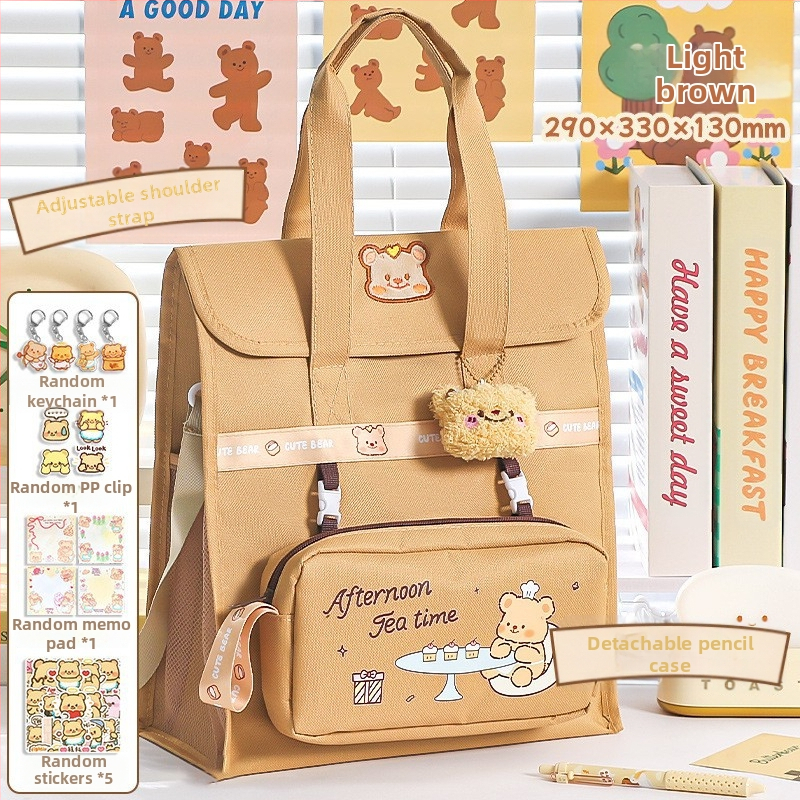 Платнена чанта за домашни задачи и книги, с карикатурна форма, цип