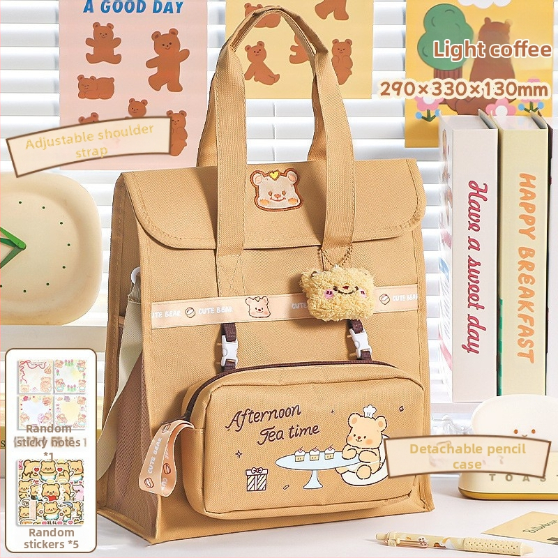 Платнена чанта за домашни задачи и книги, с карикатурна форма, цип